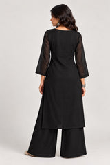 Aarini Chikankari Long Kurti Palazzo Set