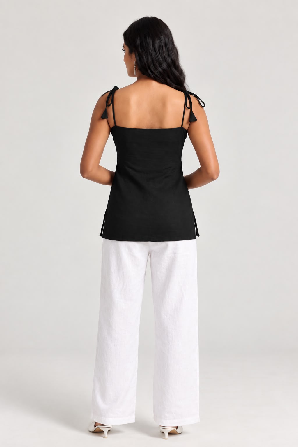 Inaya Noir Tie-Strap Kurti