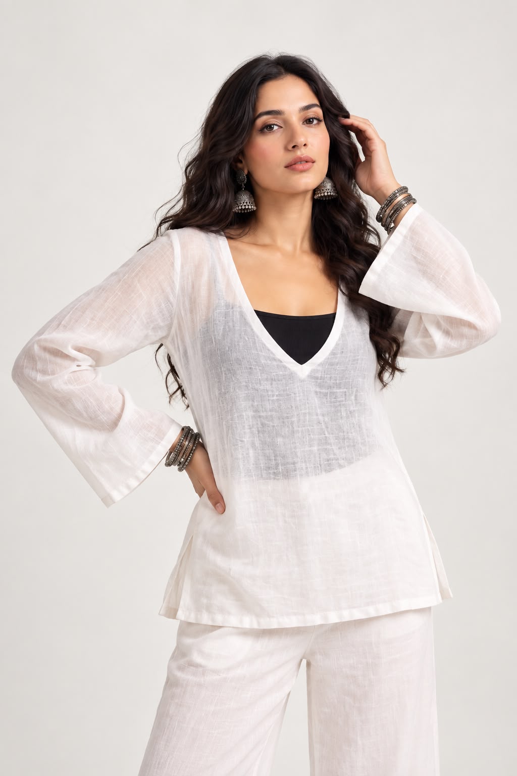 Zareen Noir Textured Kurti