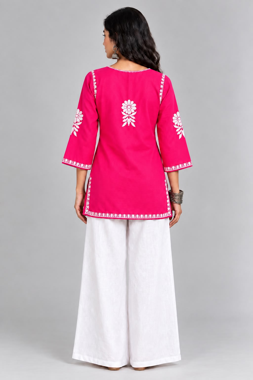 Aisha Embroidered Notch Neck Kurti
