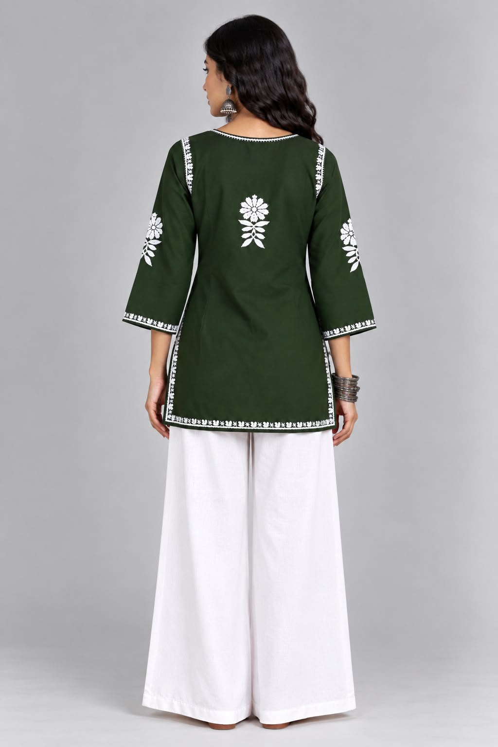 Aisha Embroidered Notch Neck Kurti