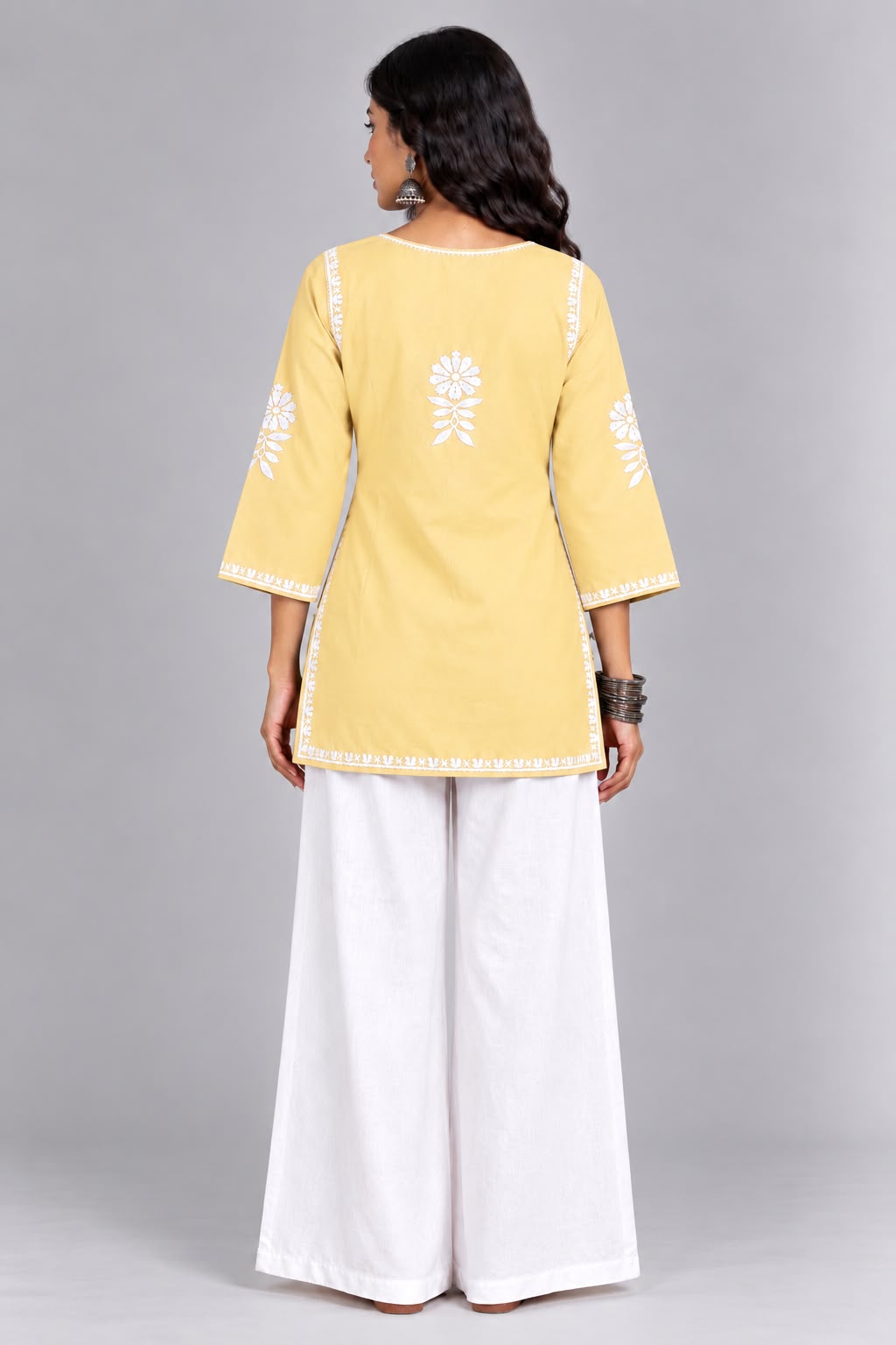 Aisha Embroidered Notch Neck Kurti