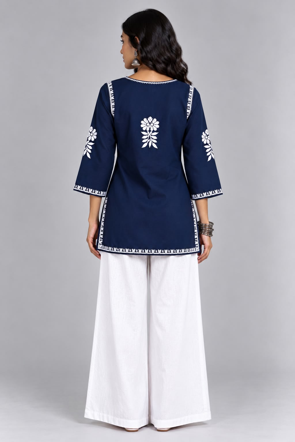 Aisha Embroidered Notch Neck Kurti