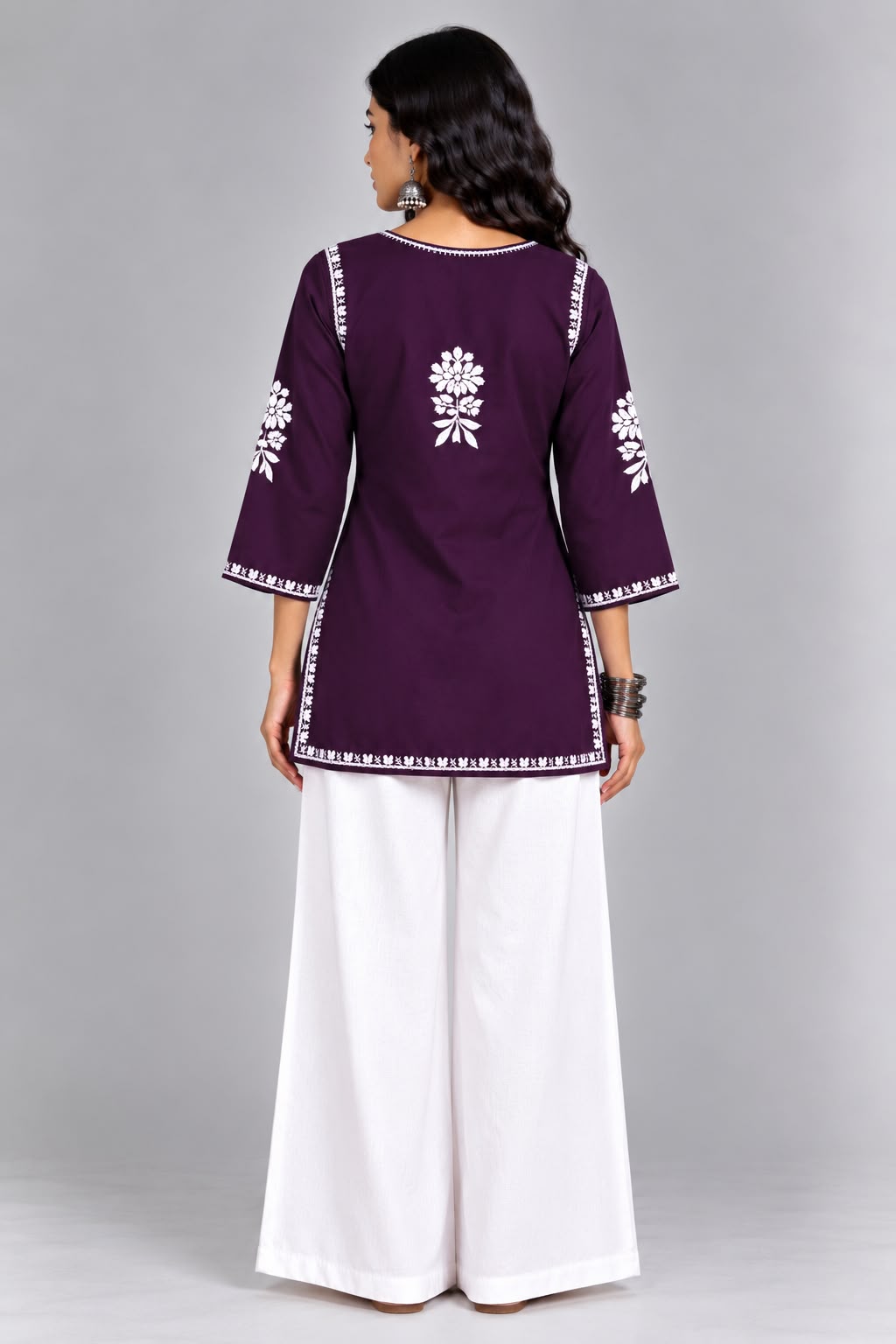 Aisha Embroidered Notch Neck Kurti