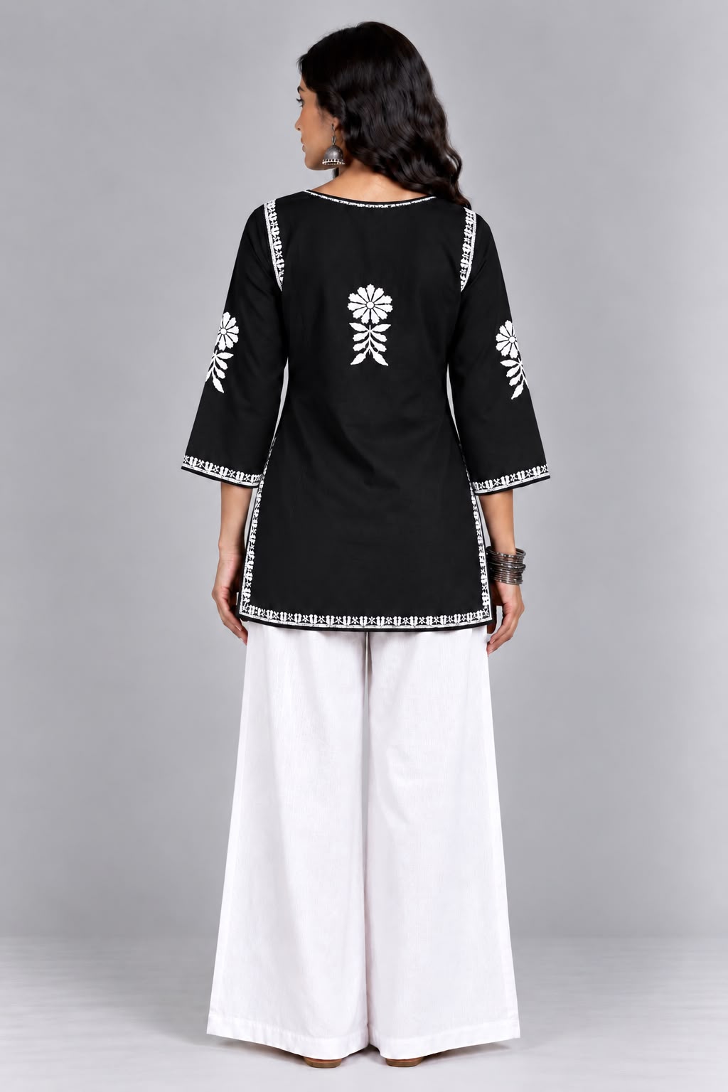 Aisha Embroidered Notch Neck Kurti