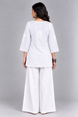 Aisha Embroidered Notch Neck Kurti