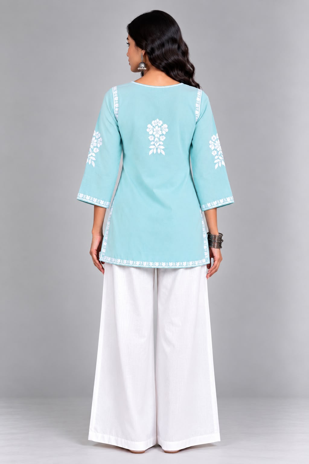 Aisha Embroidered Notch Neck Kurti