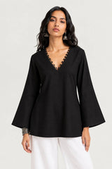 Zareen Loop-Detail Flared Kurti